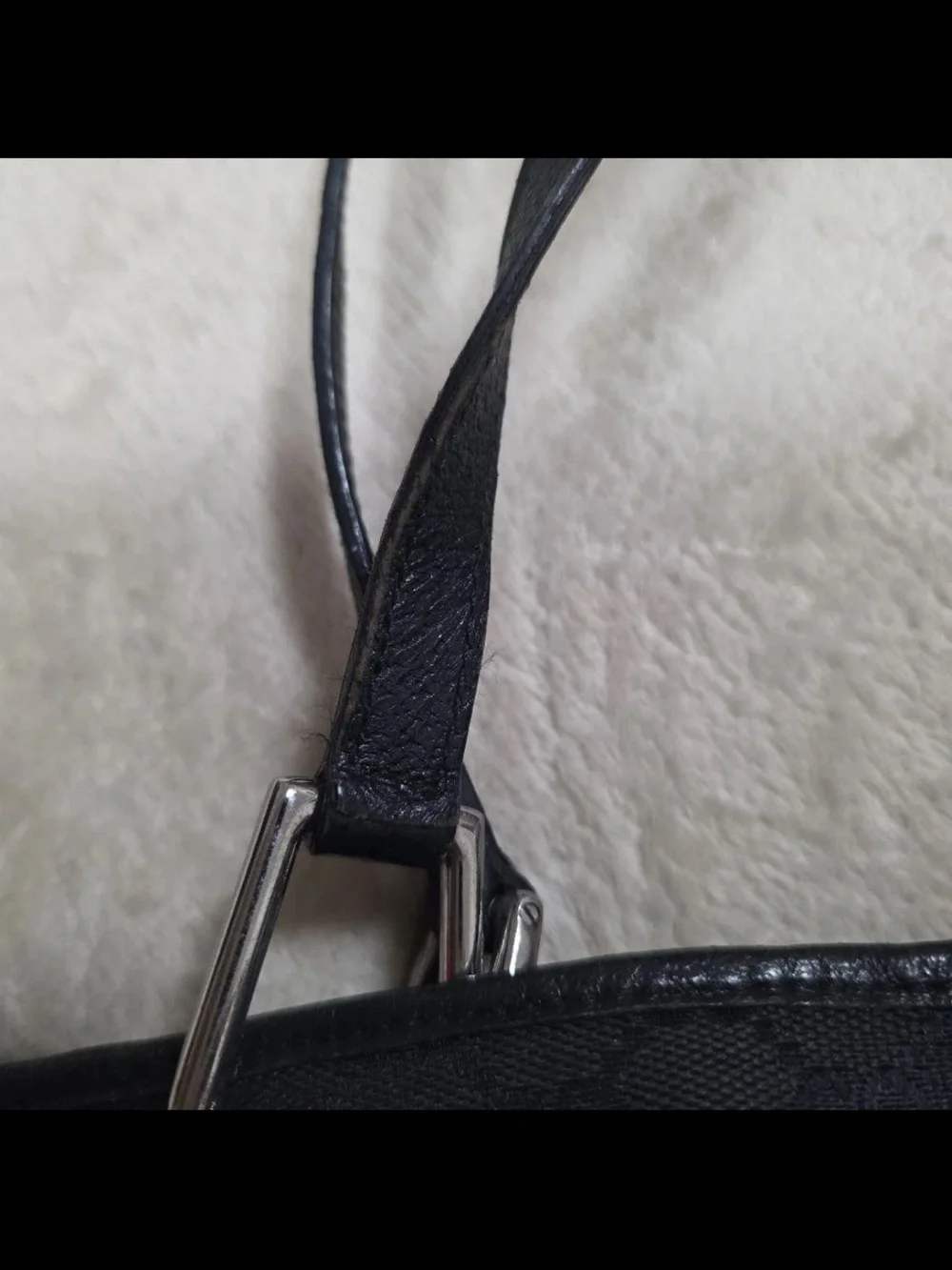 Gucci Black GG Canvas Tote with Double Shoulder Straps